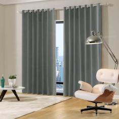 Cortina Blackout de Sala e Quarto Em Tecido 4,00 x 2,50 Admirare, Cinz