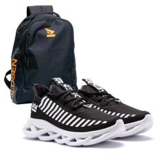 Tênis Masculino Leve Fitness Academia+ Mochila - OLDSEN, Pto branco, M