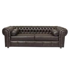 Sofá Chesterfield 03 Lugares 2.30 Cm Cor Marrom Corano 2800 Jr