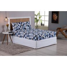 Jogo De lençol Queen 3 peças 200 Fios percal Estampado - Bela Casa Sho