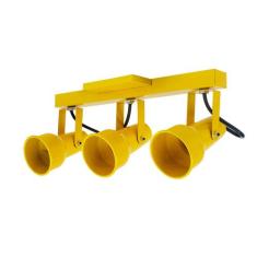 Trilho 36cm Com 3 Spots Par20 Alumínio E27 - I9LED, Amarelo