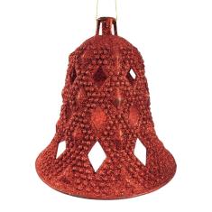 Sino Natalino Decorativo Vermelho Glitter Enfeite De Natal