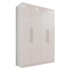 Guarda-roupa Solteiro 4 Portas 3 Gavetas Espanha Neve