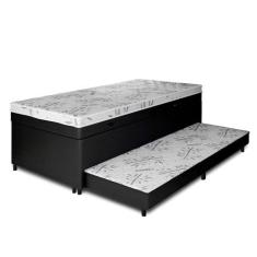 Cama Box Baú Solteiro 4 em 1 Conjugado Espuma D33 Auxiliar Bicama 88x1