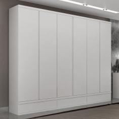 Guarda Roupa 100% Mdf 6 Portas 9 Gavetas Urbano Branco