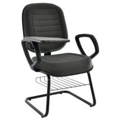 Cadeira Universitária Com Prancheta Linha Blenda Cinza