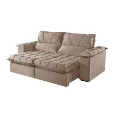 Sofá 5 Lugares Retrátil E Reclinável Martins M-178 Veludo Bege