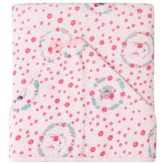 Toalha de banho felpuda Karinho forrada c/capuz est. 90cm x 70cm - 01 un