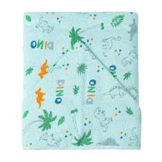 Papi Textil Toalha de Banho Felpuda Karinho Forrada com Capuz Estampado, Dinossauro