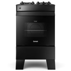 Fogão 4 Bocas Consul Com Mesa Esmaltada CFO4ZAE Preto Bivolt