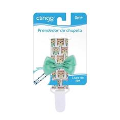 Prendedor de chupeta - Corujas, Clingo, Verde