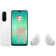 Smartphone Samsung Galaxy A26 256GB 5G 8GB RAM - Branco + Fone de Ouvi