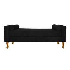 Recamier Baú Félix Solteiro 90cm Suede Preto