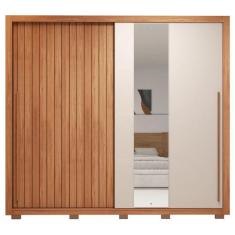 Guarda-roupa Casal Ripado com Espelhos 2 Portas e 4 Gavetas Suburban G