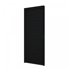 Porta de Aluminio Giro Lambri com Maçaneta 215x85 Lucasa Preto