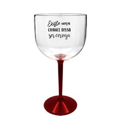 6 Taças Gin Transparente Com Base Vermelha Personalizada Para Live