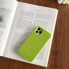 Capa respirável Candy Color para iPhone 14 13 12 11 Pro Max 7 8 Plus X XR XS Max à prova de choque Stripe Capa de dissipação de calor, verde, para iPhone SE 2020