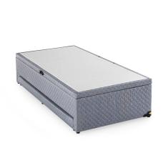 Base Box Baú Solteiro com Colchão Auxiliar 88x188x48cm Detroit Cinza