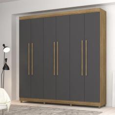 Guarda-roupa Buriti Casal 6 Portas Marrom/Alasca