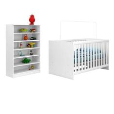 Berço Quarto Bebê Mini Cama Doce Sonho E Armário Multiuso Bell Q02 Branco - Mpozenato