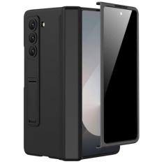 Capa Miimall para Samsung Galaxy Z Fold 6 5G com película de privacidade (anti-espião), suporte ajustável integrado, proteção de dobradiça magnética, proteção total, preto