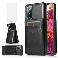 Capa de telefone para Samsung Galaxy S20 FE Gaxaly S 20 FE 5G UW 6,5 polegadas com protetor de tela de vidro temperado suporte de cartão de crédito carteira capa de couro celular Glaxay S20FE 20S Fan