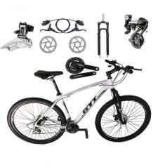 Bicicleta Aro 29 Gti Roma Câmbios Shimano Altus 24v K7 Freios Hidráulicos Garfo Trava - Branco Tam.17