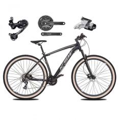 Bicicleta Aro 29 Ksw Xlt Deore E Altus 27v Freio Hidráulico Garfo Trava Pneu Faixa Bege - Preto-prata Tam.15