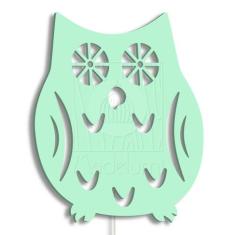 Luminária Abajur Parede Coruja Madeira G9 30cm Decoração - Madelumi, V