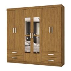 Guarda Roupa Hercules com 6 Portas 4 Gavetas e Espelho - carioca movei