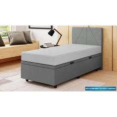 Base Cama Baú Solteiro Linho - SkyBox - SKYBOX BOX E BAÚS, Cinza