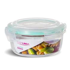 Pote Vidro Hermético Trava Redondo 620ml Marmita - Casa Linda, 620 ml,