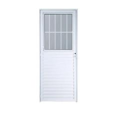 Porta social branco 210x80 linha 25 ( lado direito ) - ESQUADRIAS NOVO