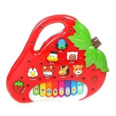 Brinquedo Piano Teclado Infantil Bichos Musical Moranguinho - DM TOYS