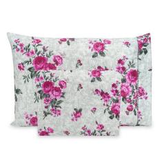 Lençol Solteirão 2 pçs Estampado Fronha c/ Ponto Palito Percal Flex 40