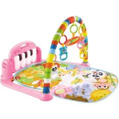 Tapete De Atividades Infantil Musical Toca Piano Happy Rosa - Toy king