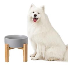 Tigelas elevadas para cães grandes – Suporte de tigela de cerâmica elevada para cães – Tigelas de água e prato de comida para cães – Tigelas de comida confortáveis para cães – Tigela para animais de estimação com capacidade extra alta 21,3 cm de diâmetro