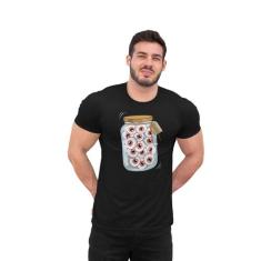 Camiseta Masculina Olhos Hipster em Conserva - Hipsters, G, Preto