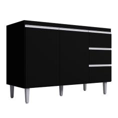 Balcão Para Pia Andréia 120 Cm 2 Portas Preto Ajl