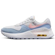 Nike Tênis feminino Air Max Systm, Branco rosa flor cobalto Bl, 35