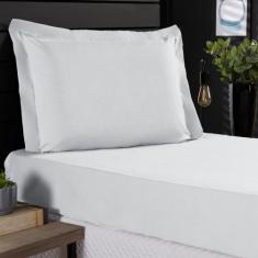 Jogo de Cama Solteiro 400 Fios Percal 02 Peças Com Aba, Antiácaro, Ant