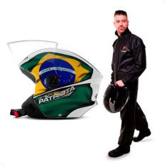 Capacete Moto Pro Tork Aberto New Liberty 3 Three Patriota Branco + Ca