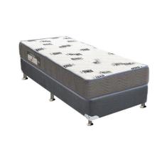 Cama Box Solteiro: Colchão Espuma Ortobom D33 Light + Base CRC Camurça