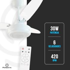 Ventilador Teto Cristal Inverter Luminária Led 18w + Control - Ventiso