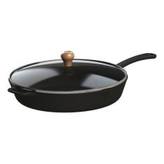 Frigideira Gourmet Cabo Ferro Tampa Vidro Libaneza 30 Cm