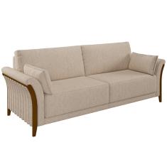 Sofá Decorativo 3 Lugares 222cm Market Linho Cru - Gran Belo