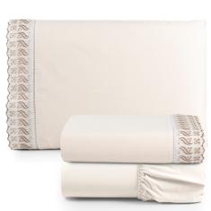 Jogo de Lençol Lese Percal 180 Fios Solteiro 3 Peças Barato - Palha