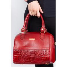 Bolsa baú de mão em couro liso Sthefani