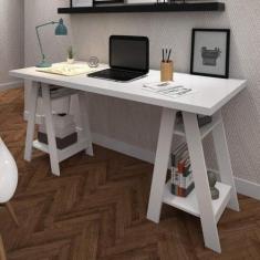 Escrivaninha Mesa Escritório Cavalete Hawaii 4 Prateleiras 135cm Yesca