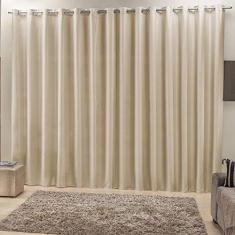 Cortina 2 Mts Sala Quarto Escritório Ráfia Varão Baratissima Bege